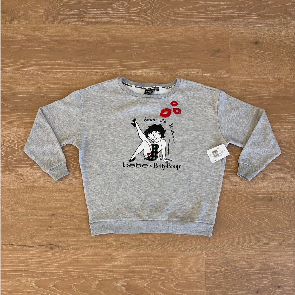 Bebe Betty Boop Sweatshirt Size M in Gray Red